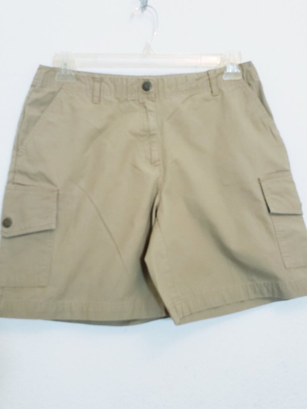 Northcrest Shorts Womans 12 Dark Beige Khaki Cotton Cargo Preppy Zip Front Hike
